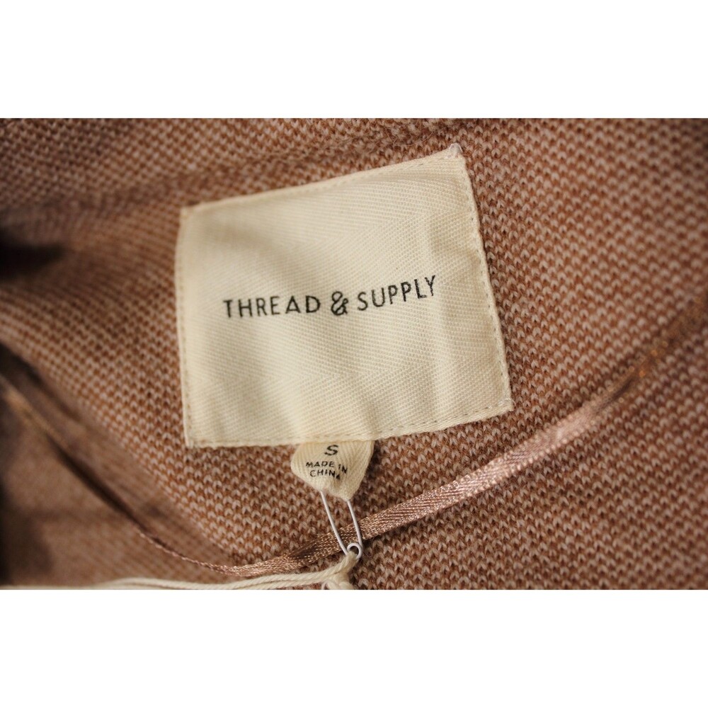 Thread & Supply KENZIE COAT 1 Button Cashmere Blend Tan Sz S New With Tags - Picture 8 of 10